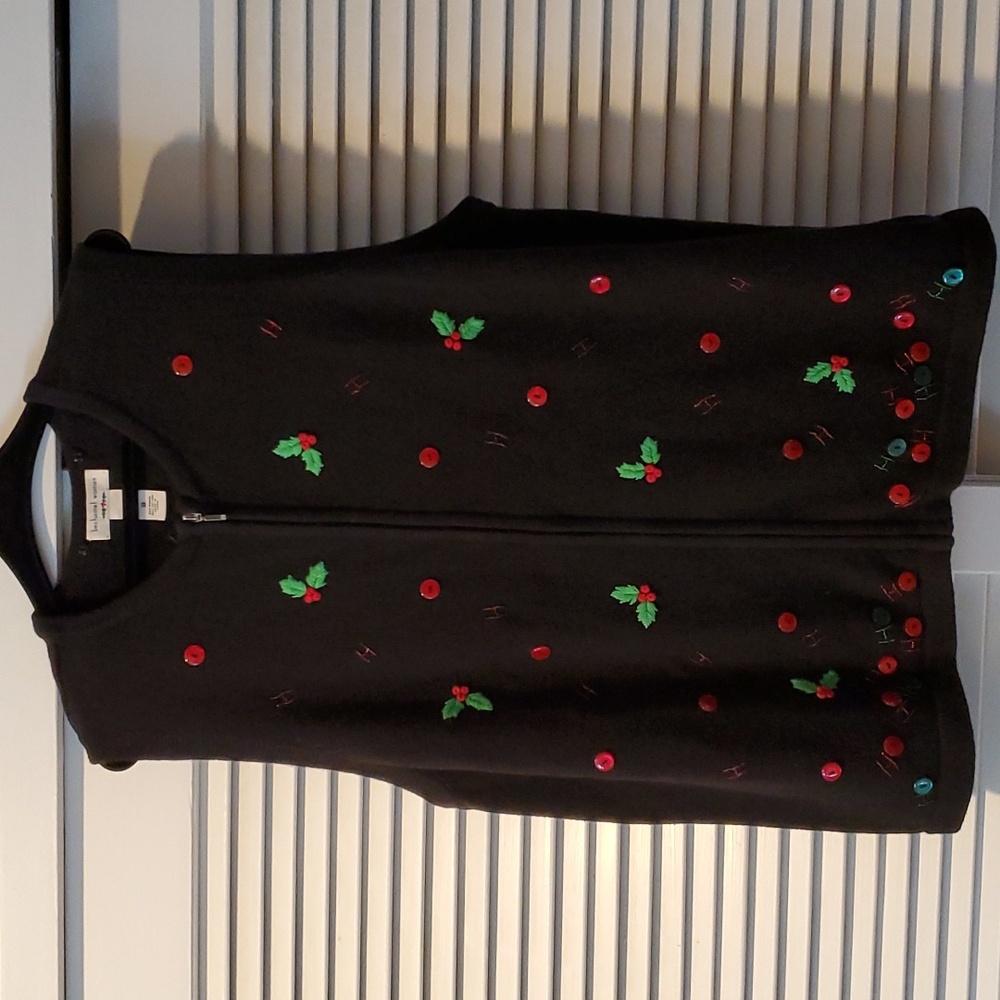 Vintage Bechamel Woman "Ugly" Christmas Black Sweater Vest Size 3X